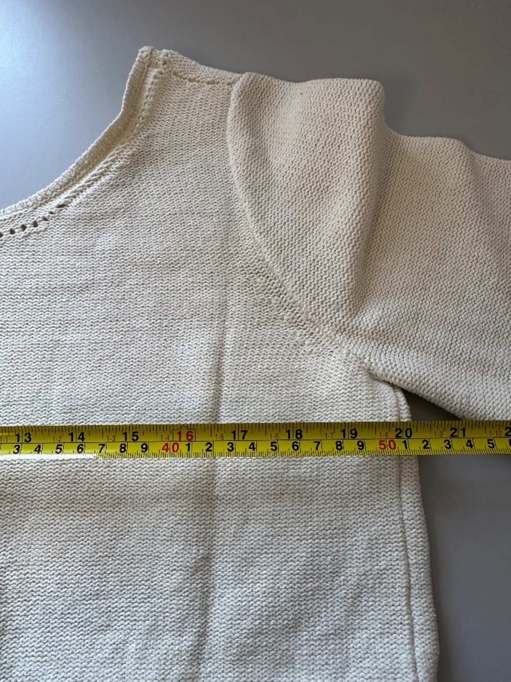 First Rite Cotton and Linen Crop Pullover Sweater in Natural | Size Small - Picture 7 of 8